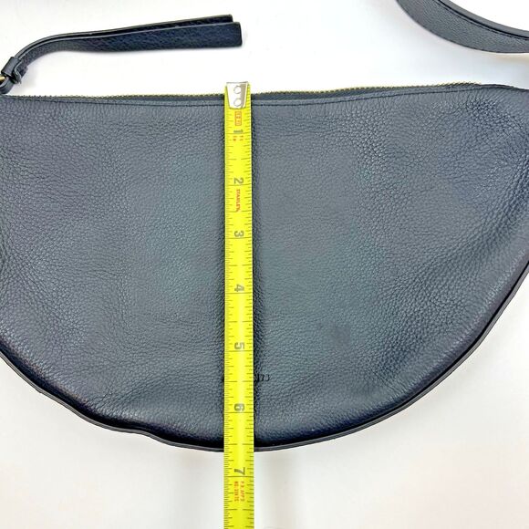 AllSaints Half Moon Crossbody Bag Black Leather Adjustable Strap Zip Capsule - Picture 15 of 16